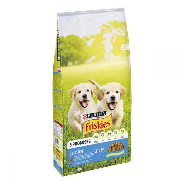 Friskies Junior Sucha Karma Dla Szczeniąt Kurczak Mleko i Warzywa 15kg