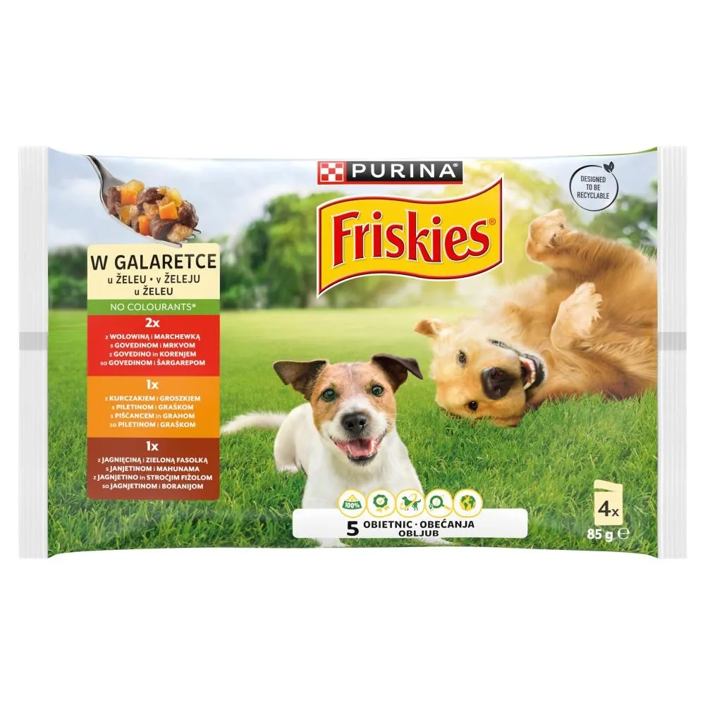 Friskies Mokra Karma Dla Psa Mix Smaków Wołowina Kurczak Jagnięcina W Galaretce