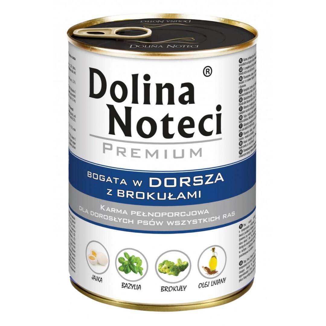 Dolina Noteci Premium Mokra Karma Dla Psa Bogata W Dorsza Z Brokułami 400g