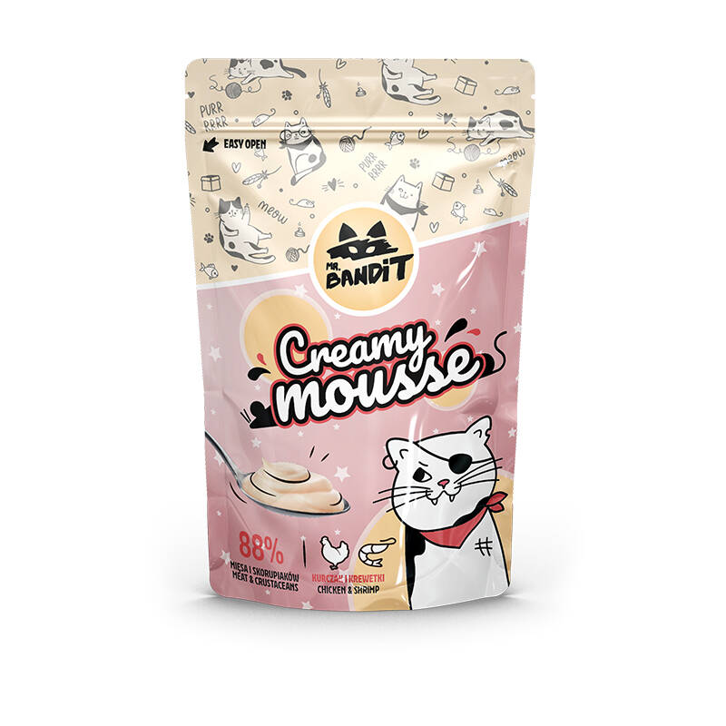 Mr. Bandit Creamy Mousse Przysmak Pasta Dla Kota Z Kurczakiem I Krewetkami