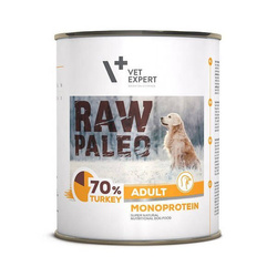 VetExpert RAW PALEO ADULT TURKEY 800g z Indykiem - Karma Mokra Dla Psów, Bez Zbóż