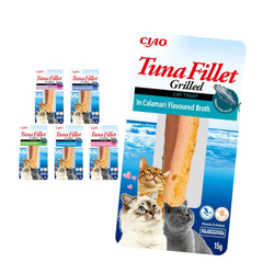 Inaba Ciao In Calamari Broth 6x15g Naturalny Przysmak Dla Kota Grilowany Filet Z Tuńczyka W Bulionie Mix