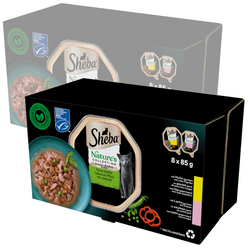 Sheba Tacka 16x85g Mix Smaków Mokra Karma W Sosie Dla Dorosłych Kotów Kurczak Łosoś