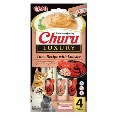 Inaba Cat Churu Luxury 8x14g (112g) Kremowy Przysmak Dla Kota Tuńczyk z Solą i Tuńczyk z Homarem
