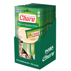 Inaba Dog Churu 12x56g Przysmak Pasta Dla Psa Z Kurczakiem I Warzywami