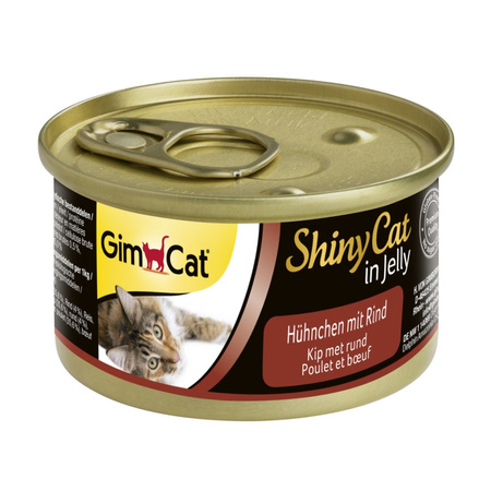 GimCat ShinyCat Mokra Karma Dla Kota Kurczak Z Wołowiną W Galaretce 6x70g