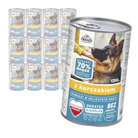 Frendi Kawałki z Kurczakiem w Sosie 12x1250g Mokra Karma Dla Dorosłych Psów Wszystkich Ras