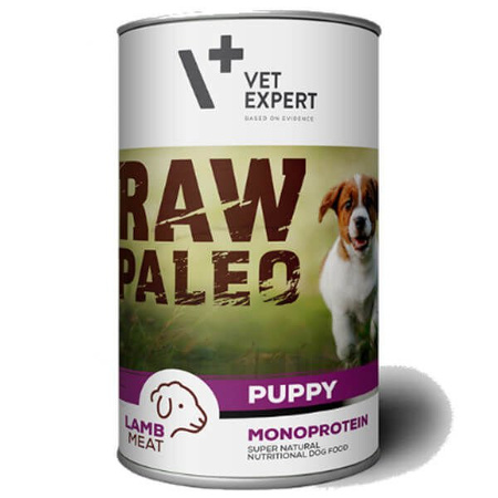 Karma mokra dla szczeniąt VetExpert RAW PALEO puppy lamb 12x400g - z jagnięciną