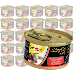GimCat ShinyCat Mokra Karma Dla Kota Z Tuńczykiem I Łososiem W Galaretce 24x70g