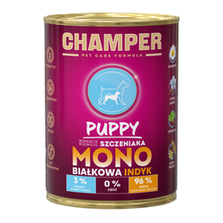 Champer Puppy Monobiałkowa 400g Mokra Karma Dla Szczeniąt Z Indykiem Wsparcie rozwoju