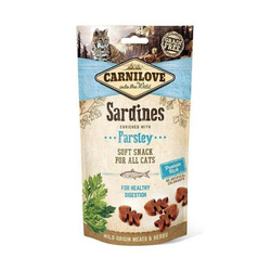 CARNILOVE CAT SEMI MOIST SNACK SARDINE ENRICHED WITH PARSLEY 50G - miękki przysmak dla kota, sardynki i pietruszka