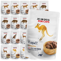 John Dog For Cats Lapé 20x100g Monobiałkowa Mokra Karma Dla Kota Mix 5 Smaków