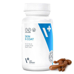 Suplementy dla psa i kota VetExpert Skin & Coat SKÓRA I SIERŚĆ 30 kapsułek