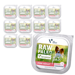 Raw Paleo Pork Pate Mini Adult 12x150g Monoproteinowa Mokra Karma Pasztet Dla Dorosłych Psów Małych Ras Z  Wieprzowiną