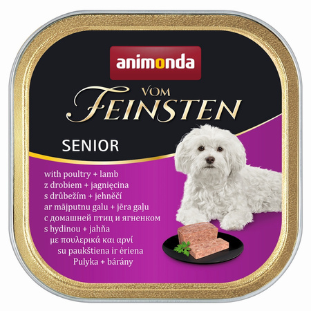 Animonda Vom Feinsten Senior 150g Mokra Karma Dla Starszego Psa z Drobiem i Jagnięciną