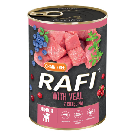 Rafi 6x400g Bezzbożowa Mokra Karma Dla Szczeniąt Cielęcina i Jagnięcina