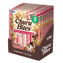 Inaba Dog Churu Bites Chicken Wraps 8x96g Przysmak dla Psa Kurczak z Łososiem