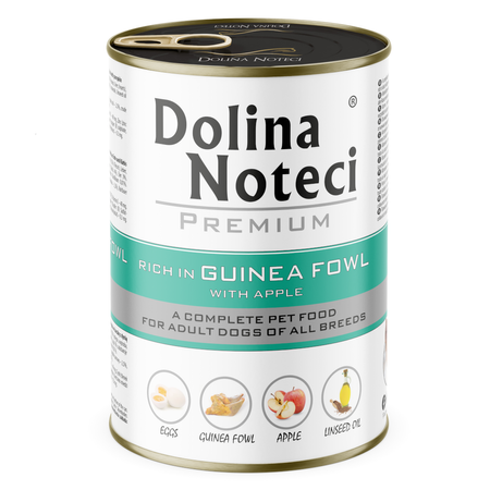 Dolina Noteci Premium Bogata w Perliczkę z Jabłkiem Puszka 400g Mokra Karma Dla Psa