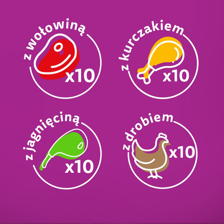 Whiskas Adult 160x85g Klasyczne Posiłki - Mokra Karma Dla Dorosłych Kotów 4 Smaki W Sosie