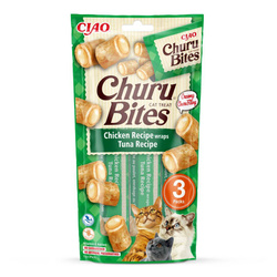 Inaba Cat Churu Bites 3x10g (30g) Przysmak Dla Kota Ciasteczka Z Nadzieniem Z Kurczakiem I Tuńczykiem