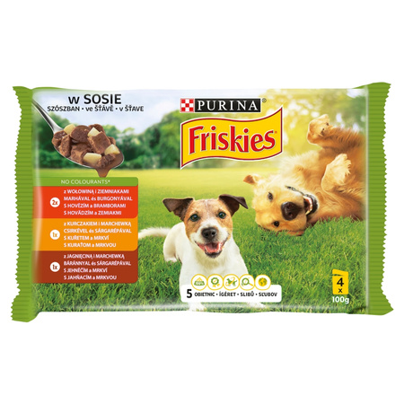 Purina Friskies Mix 3 Smaków 40x100g Mokra Karma Dla Psa w Sosie