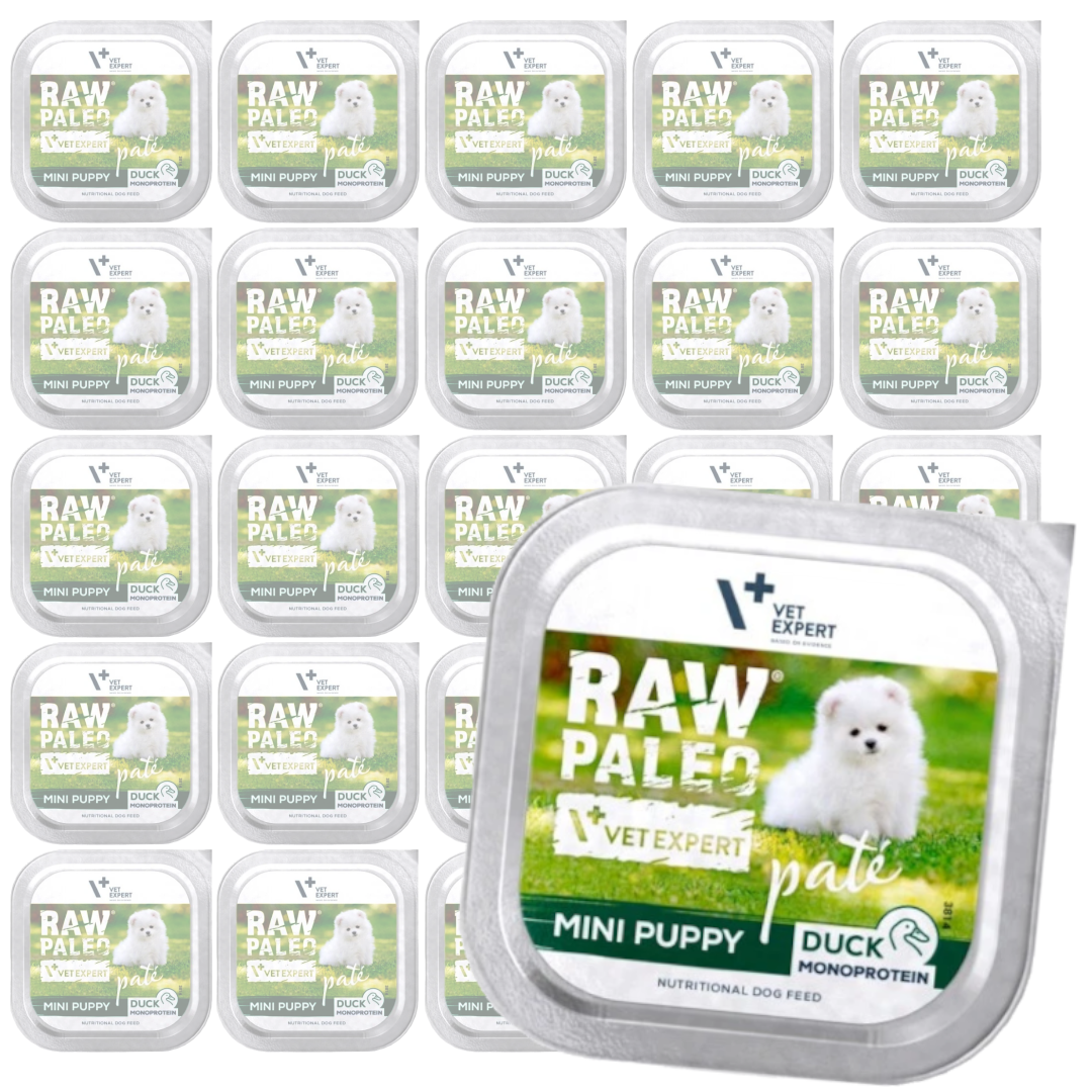 Raw Paleo Duck Pate Mini Puppy Bezzbożowa Mokra Karma Pasztet Dla Szczeniąt Małych Ras Z Kaczką