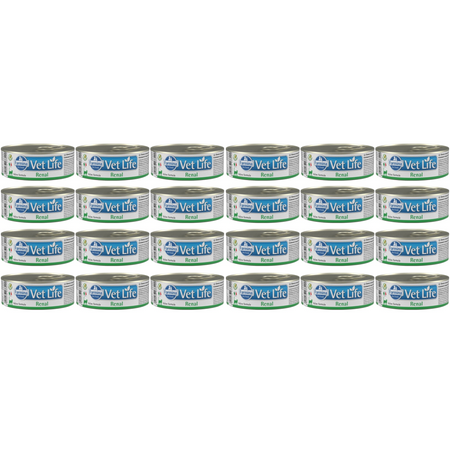 Mokra Karma Dla Kota z Ostrą Niewydolnością Nerek VET LIFE NATURAL DIET CAT RENAL Zestaw 24x85g