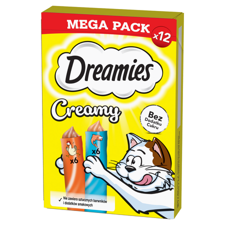 Dreamies Creamy 7x120g Kremowy Przysmak Dla Kota Z Kurczakiem I Z Łososiem