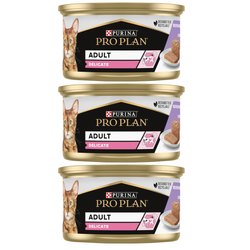 Purina Pro Plan Adult Delicate 3x85g Mokra Karma Dla Kota Mus Z Indykiem