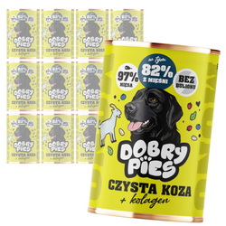 Dobry Pies Mono Koza 12x400g Monoproteinowa Mokra Karma Dla Dorosłych Psów Z Alergią I Nietolerancją Pokarmową  Koza Z Kolagenem