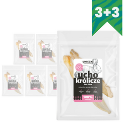Uniszki Ucho Królicze Bez Futra 2szt. Naturalny Przysmak Dla Psa 3+3 GRATIS