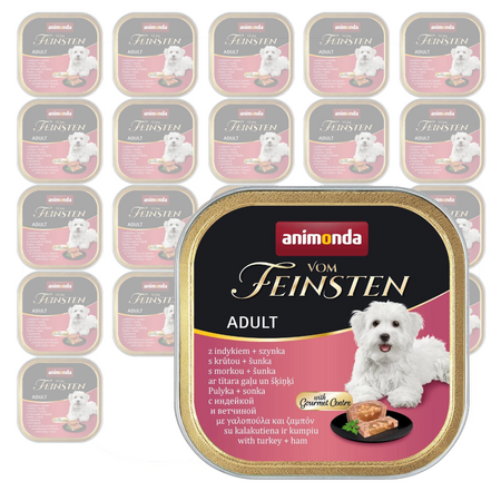 Animonda Vom Feinsten Adult 22x150g Mokra Karma Dla Psa Indyk z Szynką