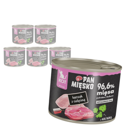 Pan Mięsko 6x200g Hipoalergiczna Mokra Karma Dla Kociąt Kurczak Z Cielęciną