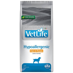 Vet Life HIPO Fish & Potato DOG 12kg Sucha karma dla psa Ryba Ziemniak Sucha karma  przy niepożądanych reakcjach na pokarm