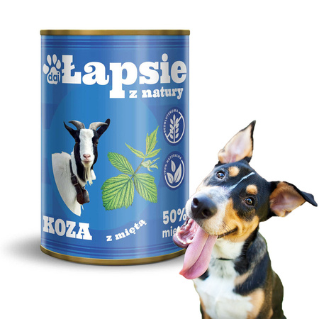 Happy Snacky ŁAPSIE KOZINA Z MIĘTĄ 400G MOKRA KARMA