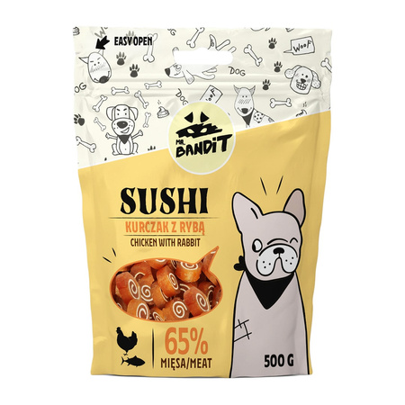 Mr Bandit SUSHI Kurczak z rybą 500g - naturalny przysmak dla psa
