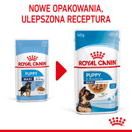 Royal Canin Maxi Puppy 10x140g Karma Mokra W Sosie Dla Szczeniąt Do 15 Miesiąca Życia Ras Dużych