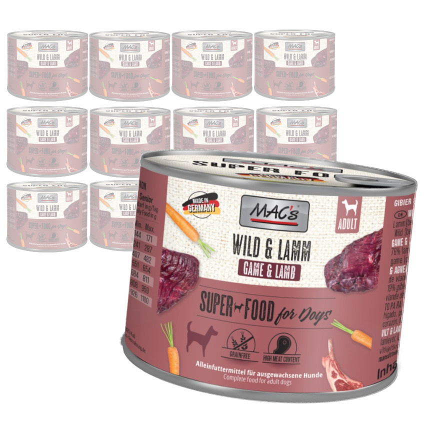 MAC's Dog Bezzbożowa Mokra Karma Dla Psa z Dziczyzną i Jagnięciną