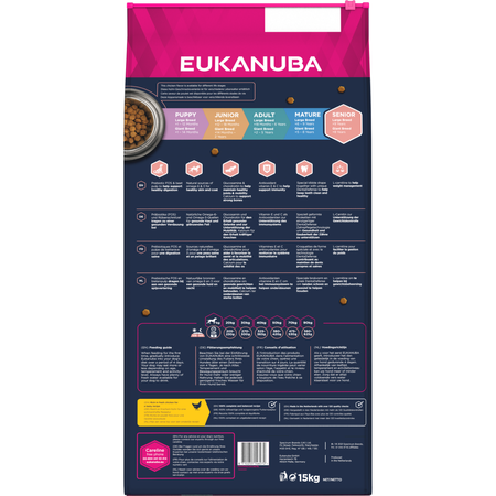 EUKANUBA Senior Sucha Karma W Formie Granulek Dla Starszych Psów Dużych Ras Z Kurczakiem 15kg