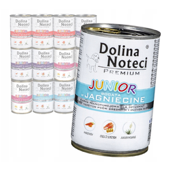 Dolina Noteci Premium Junior Mix 4 Smaków Mokra Karma Dla Szczeniąt 12x400g Indyk Jagnięcina Królik Wołowina