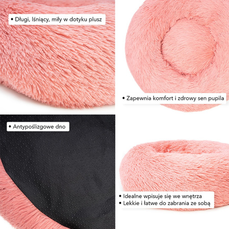 Pluszowe Legowisko Dla Psa I Kota M 60cm W Kolorze Bladoróżowym