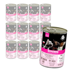 PetRepublic 12x400g Bezzbożowa Mokra Karma Dla Psa Kawałki W Sosie Z Wieprzowiną