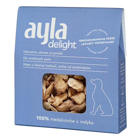 Ayla Delight Medaliony z Piersi Indyka 28g Liofilizowany Przysmak Dla Psa 100% Mięsa