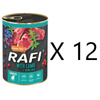 Rafi Mokra Karma dla Młodych Psów Jagnięcina Cielęcina Puszka Zestaw 24 x 400 g