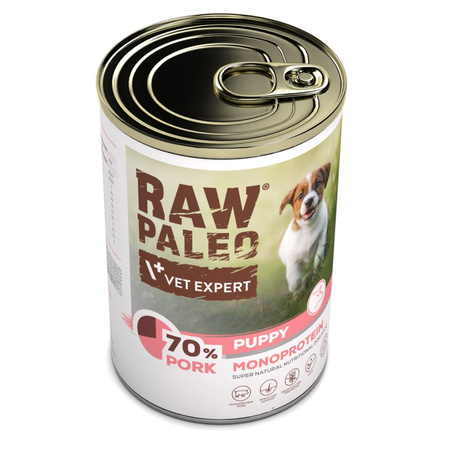 Raw Paleo Puppy Monoprotein 6x400g Mokra Karma Dla Szczeniąt z Wieprzowiną