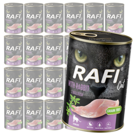 Rafi Cat Adult 24x400g Bezzbożowa Mokra Karma Dla Kotów Sterylizowanych Z Królikiem