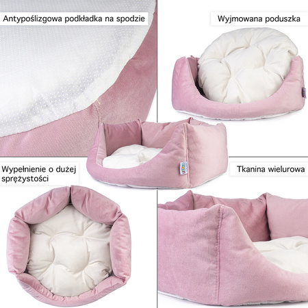 Legowisko Dla Psa Kota PET DREAMS 75x75x25cm Różowe