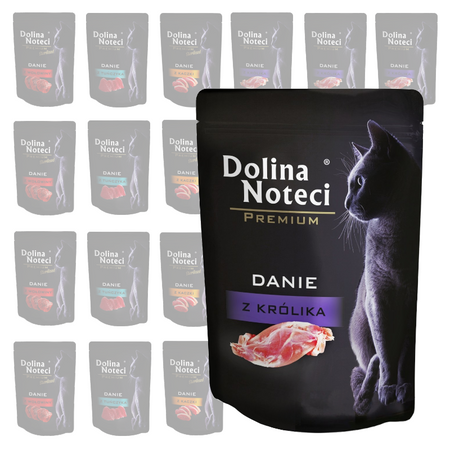 Dolina Noteci Karma Mokra Dla Kotów Mix 4 Smaków Danie z Wołowiny Tuńczyka Kaczki i Królika 20x85g