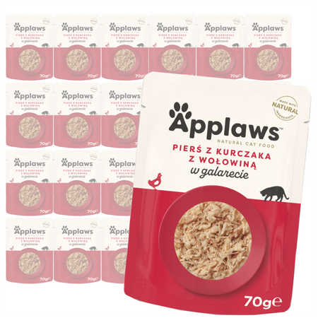 Applaws Cat Mokra Karma Dla Kota 24x70g Pierś Z Kurczaka z Wołowiną w Galaretce
