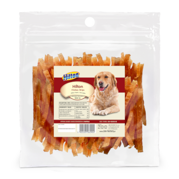 Hilton Przysmak dla Psa 500g Paski Z Kurczaka